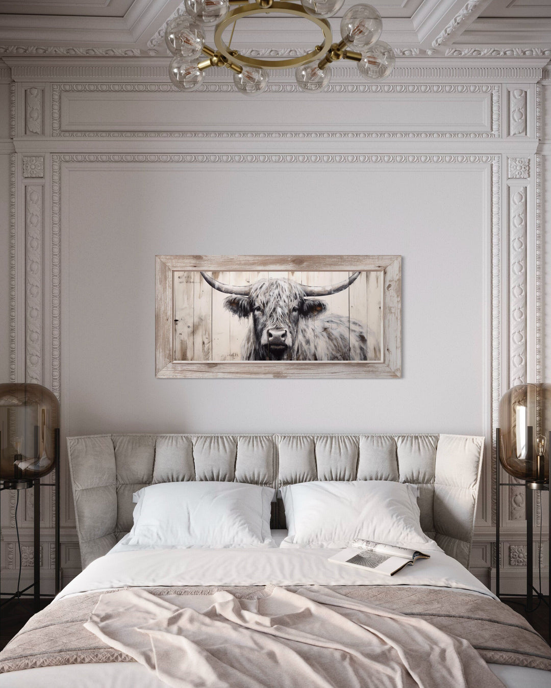 Highland Cow Painting Farmhouse Wall Art