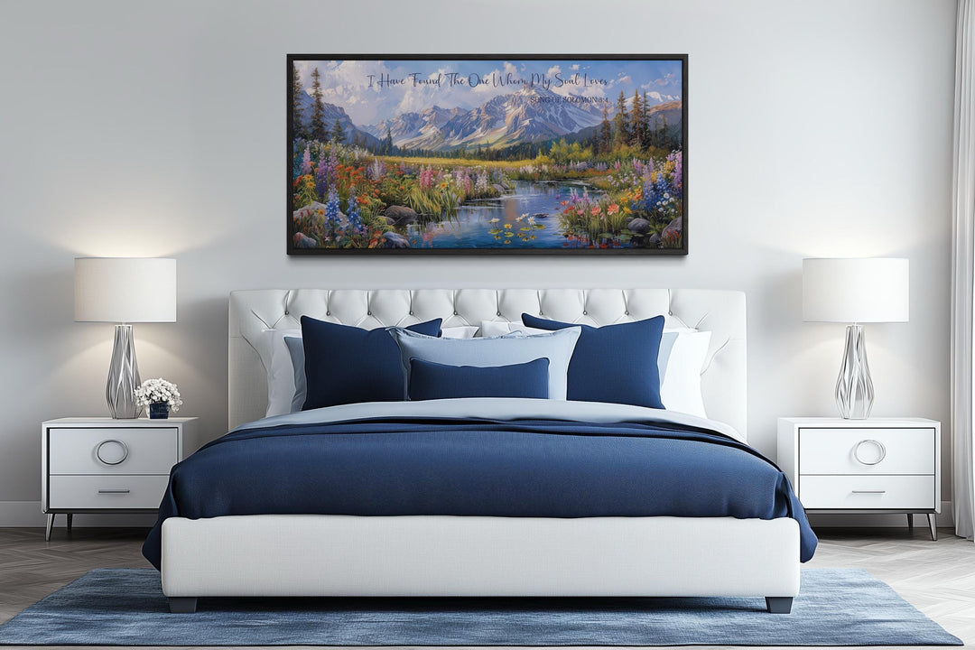 I Have Found The One Whom My Soul Loves Scripture Wall Art On Mountain Landscape