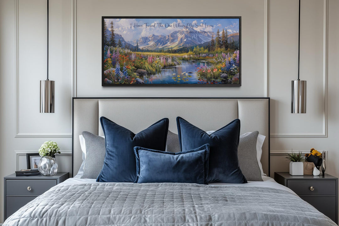 I Have Found The One Whom My Soul Loves Scripture Wall Art On Mountain Landscape