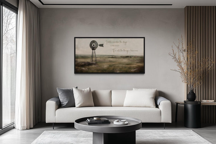 I Still Remember The Days Wall Art in Rustic Farm Landscape With Windmill