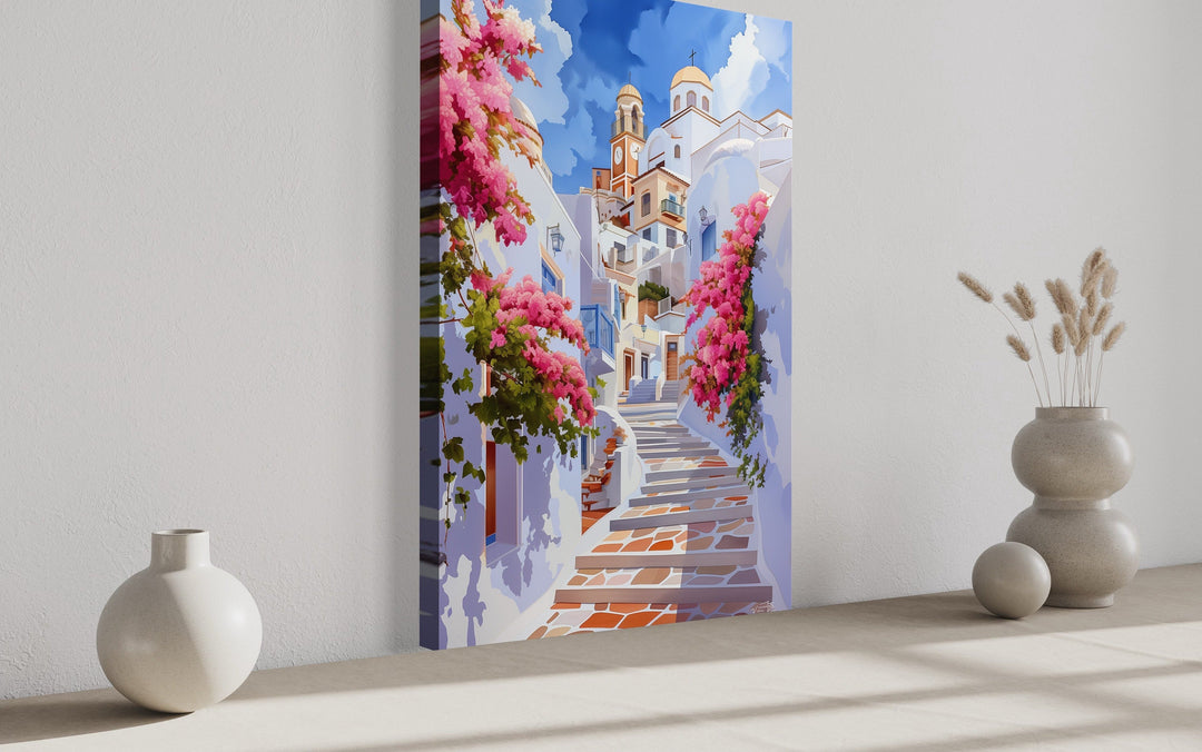 Ibiza Old Town Watercolor Poster Or Canvas Wall Art