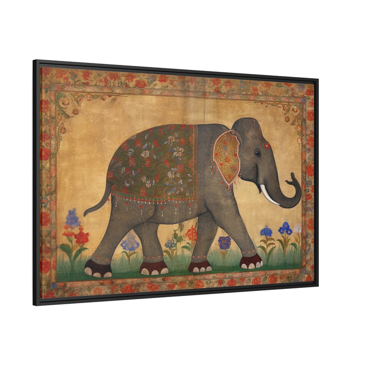 Indian Elephant Traditional Framed Canvas Wall Art