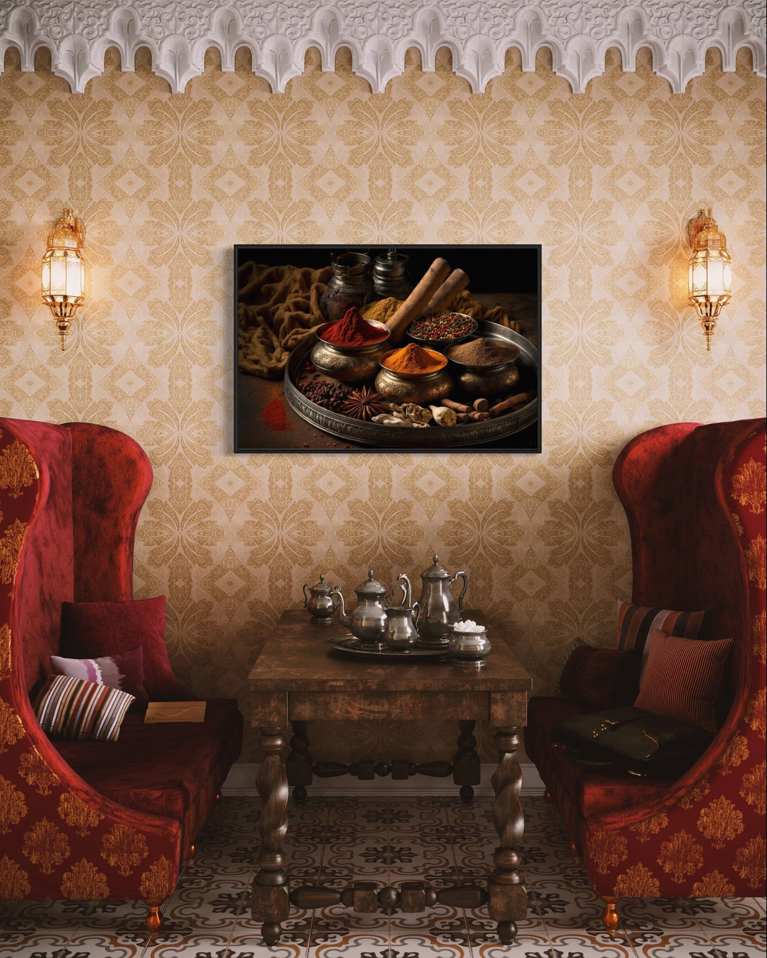 Indian Spices - Indian Kitchen Framed Canvas Wall Art