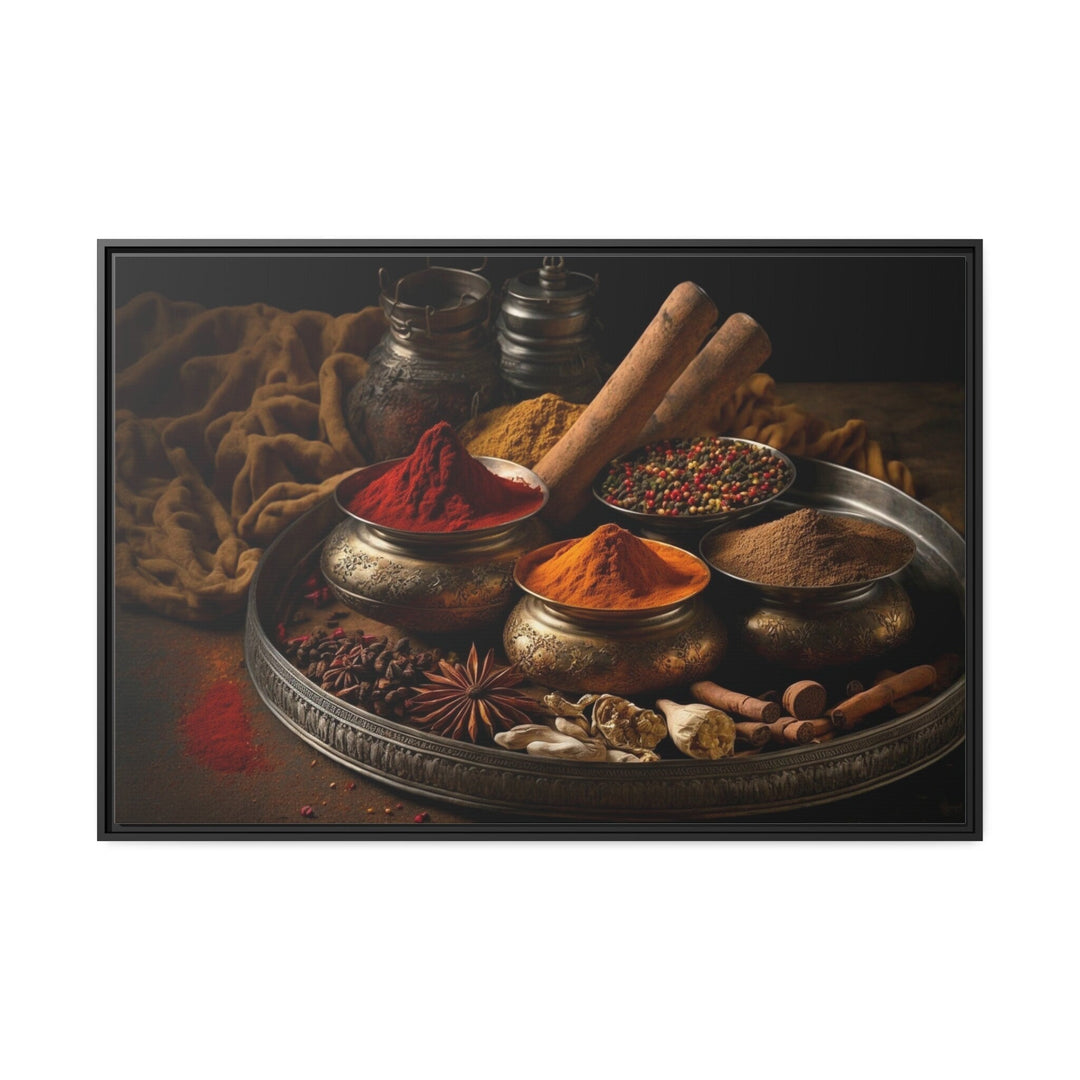 Indian Spices - Indian Kitchen Framed Canvas Wall Art