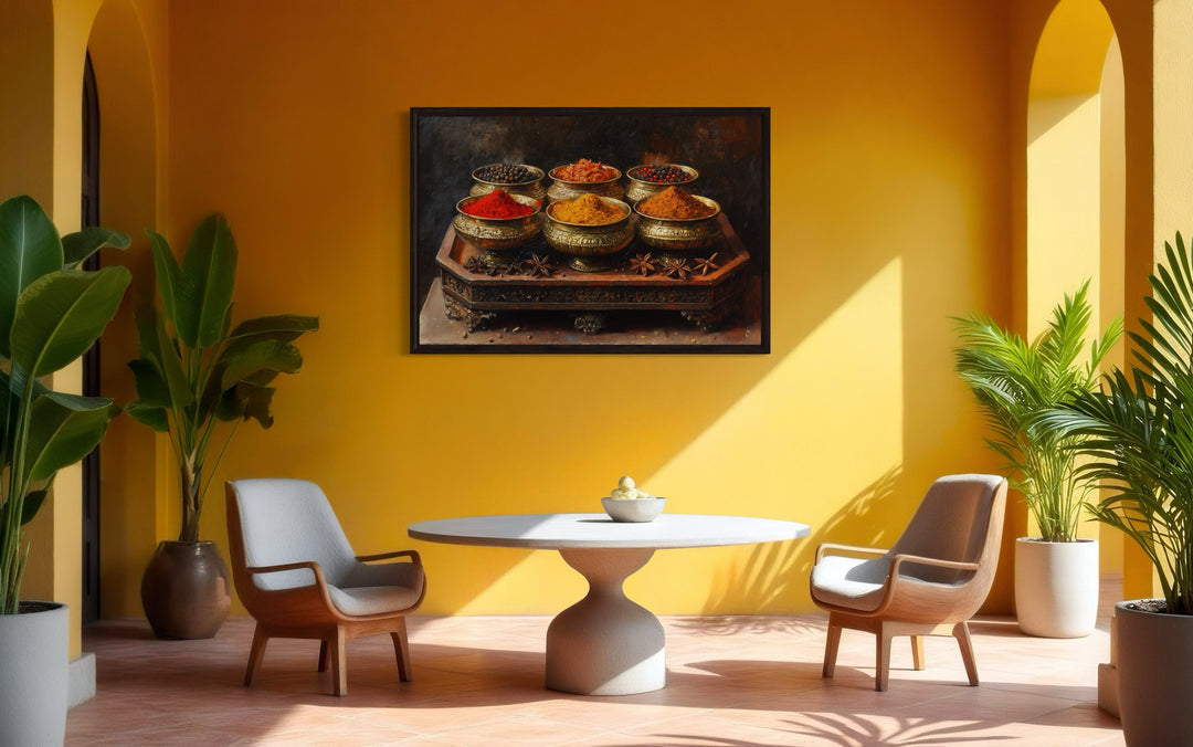 Indian Spices - Indian Kitchen Framed Canvas Wall Art