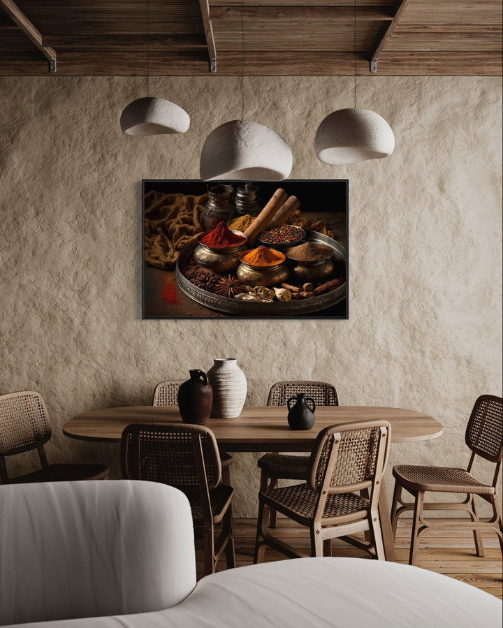 Indian Spices - Indian Kitchen Framed Canvas Wall Art