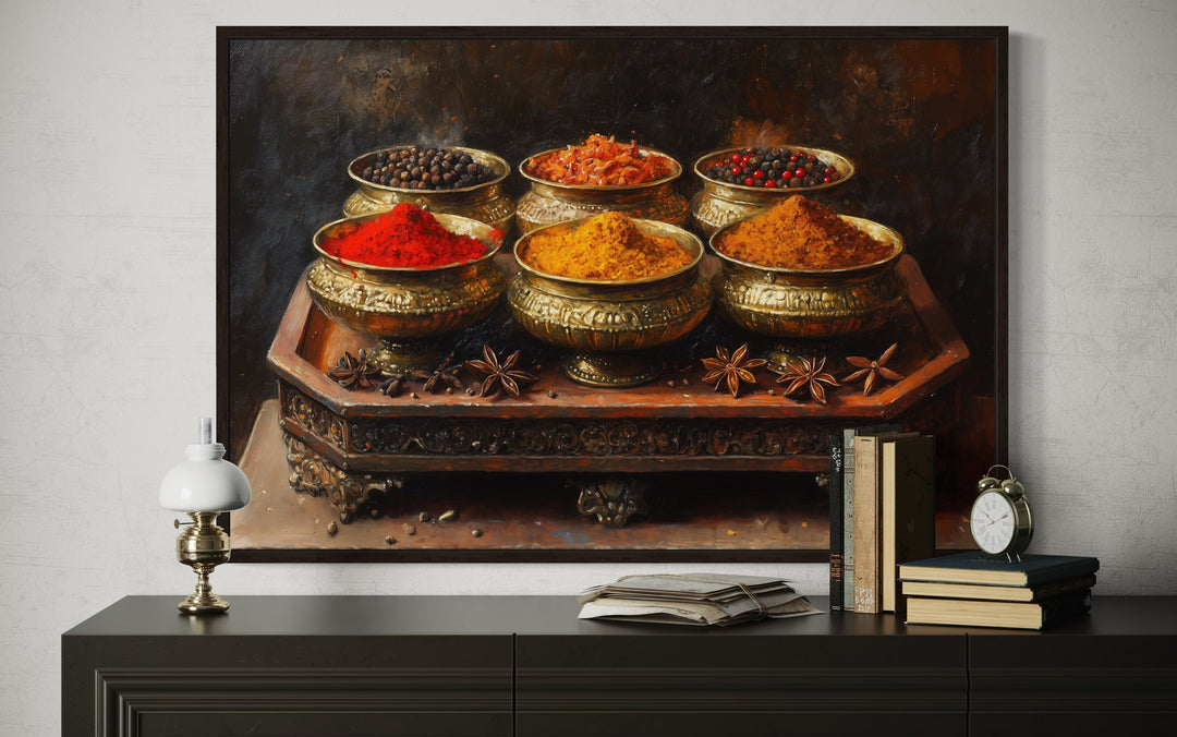 Indian Spices - Indian Kitchen Framed Canvas Wall Art