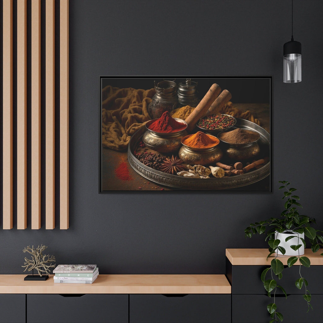 Indian Spices - Indian Kitchen Framed Canvas Wall Art