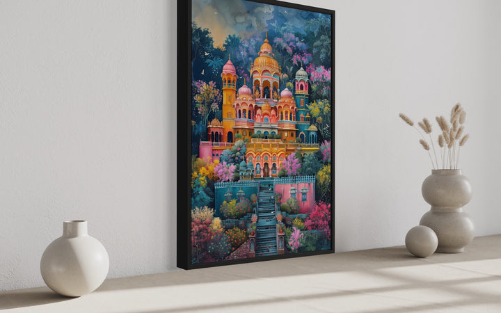 Indian Wall Art - Indian Temple Colorful Painting Traditional Indian Home Decor