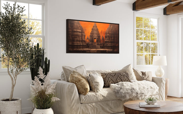 Indian Temple Framed Canvas Wall Art For Living Room