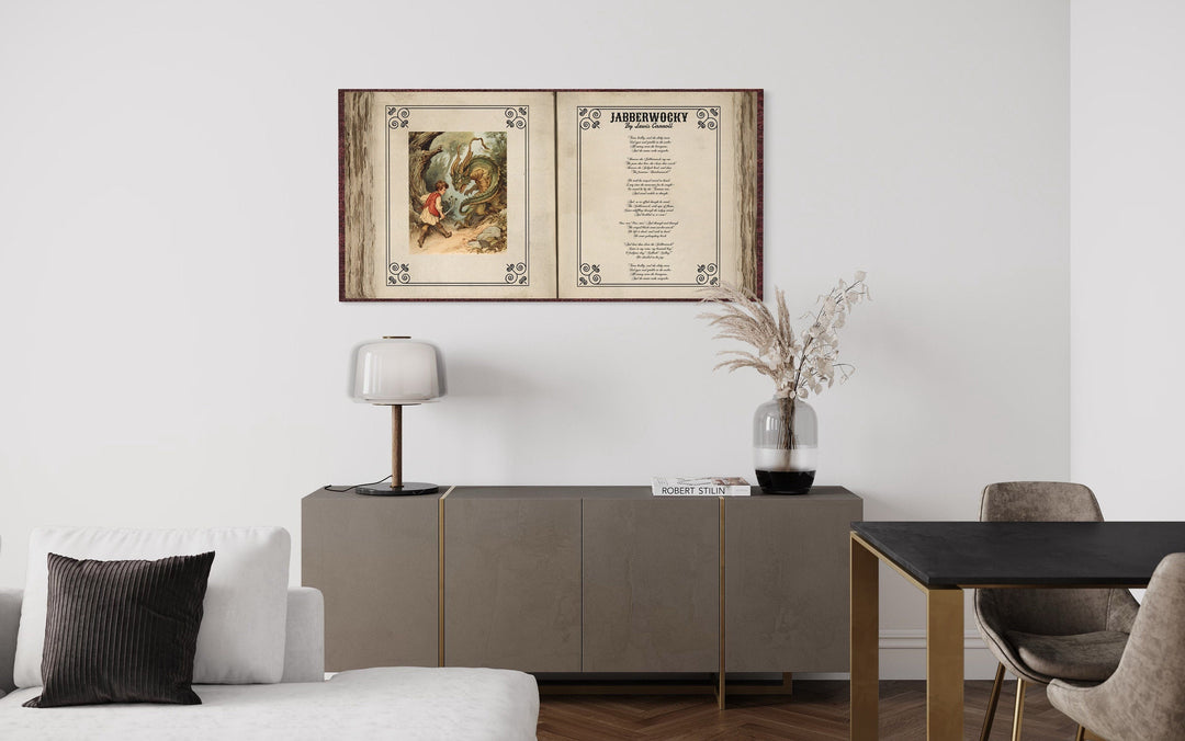 Library Wall Decor - Jabberwocky Poem From Alice In Wonderland Wall Art