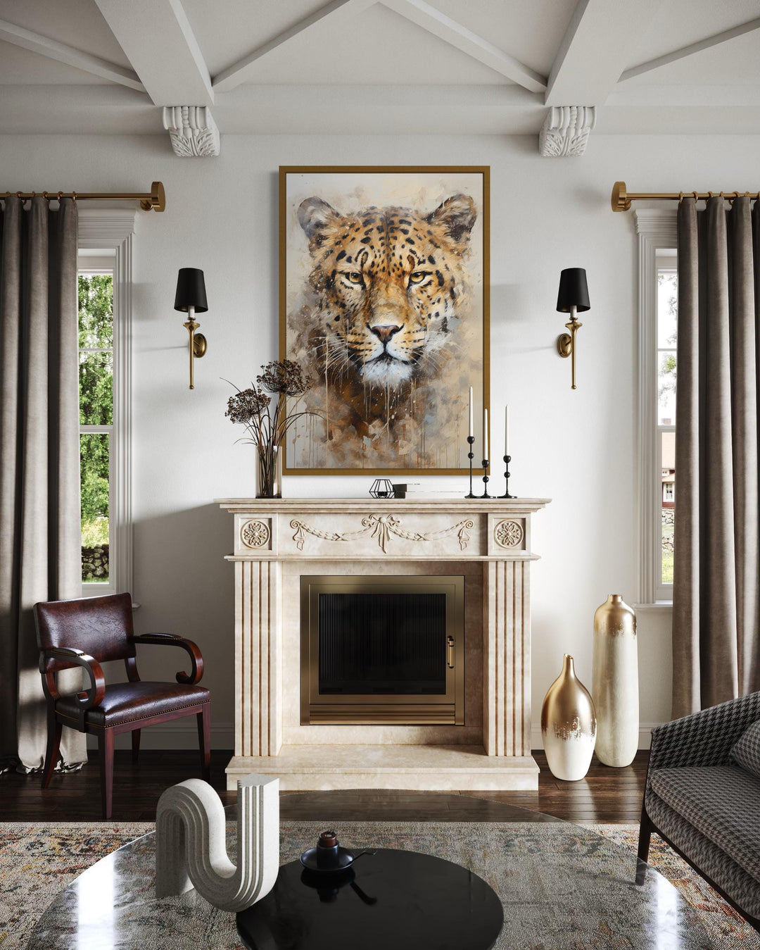 Jaguar Framed Canvas Wall Art