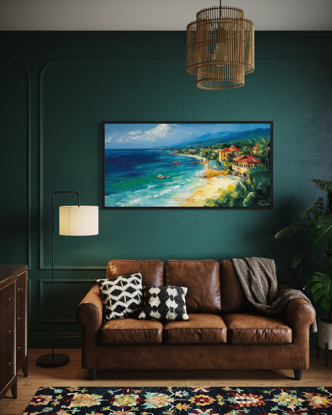 Jamaica Beach Wall Art - Colorful Caribbean Canvas Print | Framed Tropical Decor