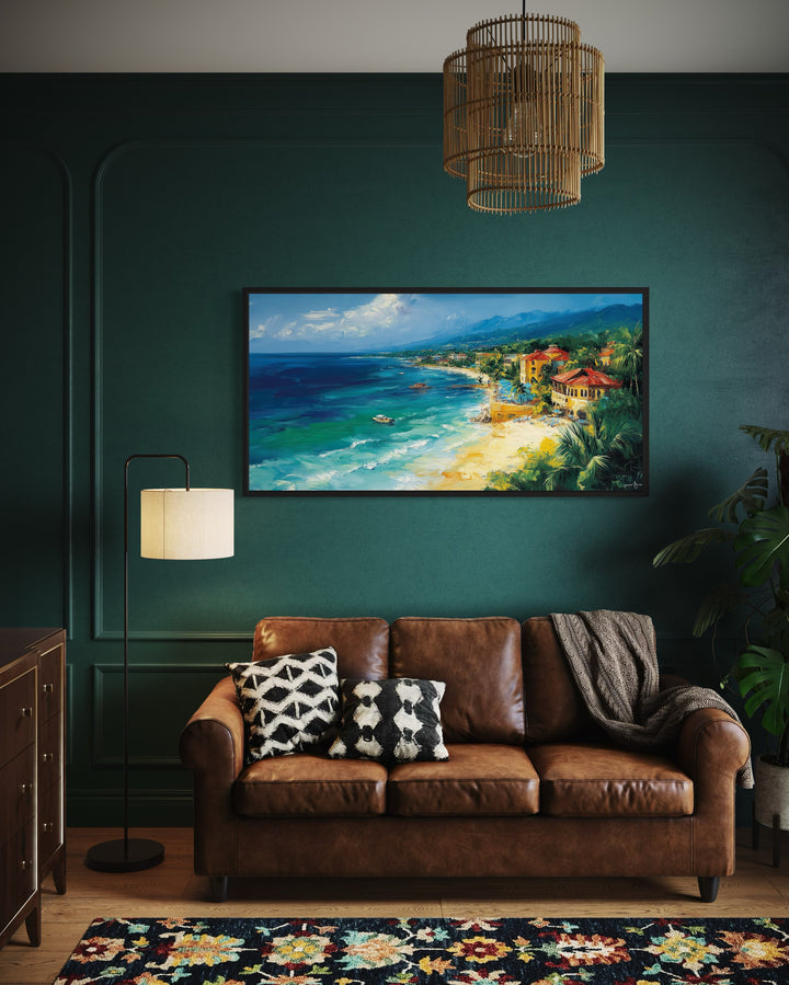 Jamaica Beach Wall Art - Colorful Caribbean Canvas Print | Framed Tropical Decor
