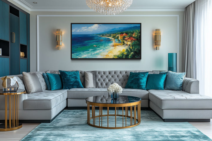 Jamaica Beach Wall Art - Colorful Caribbean Canvas Print | Framed Tropical Decor