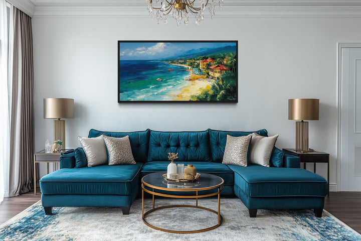 Jamaica Beach Wall Art - Colorful Caribbean Canvas Print | Framed Tropical Decor