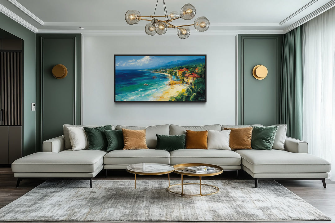 Jamaica Beach Wall Art - Colorful Caribbean Canvas Print | Framed Tropical Decor