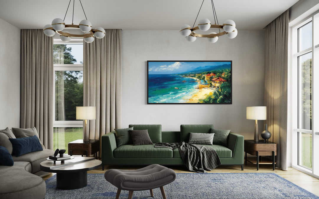 Jamaica Beach Wall Art - Colorful Caribbean Canvas Print | Framed Tropical Decor