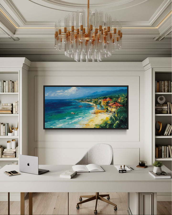 Jamaica Beach Wall Art - Colorful Caribbean Canvas Print | Framed Tropical Decor