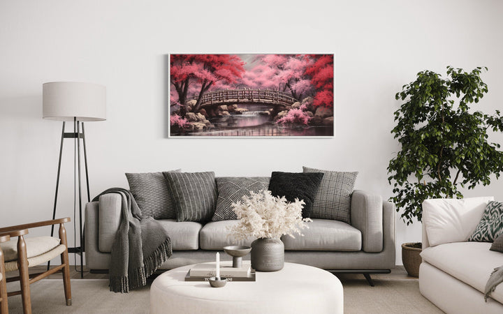 Japanese Cherry Blossom Sakura Garden Framed Canvas Wall Art