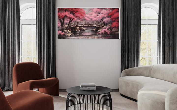 Japanese Cherry Blossom Sakura Garden Framed Canvas Wall Art