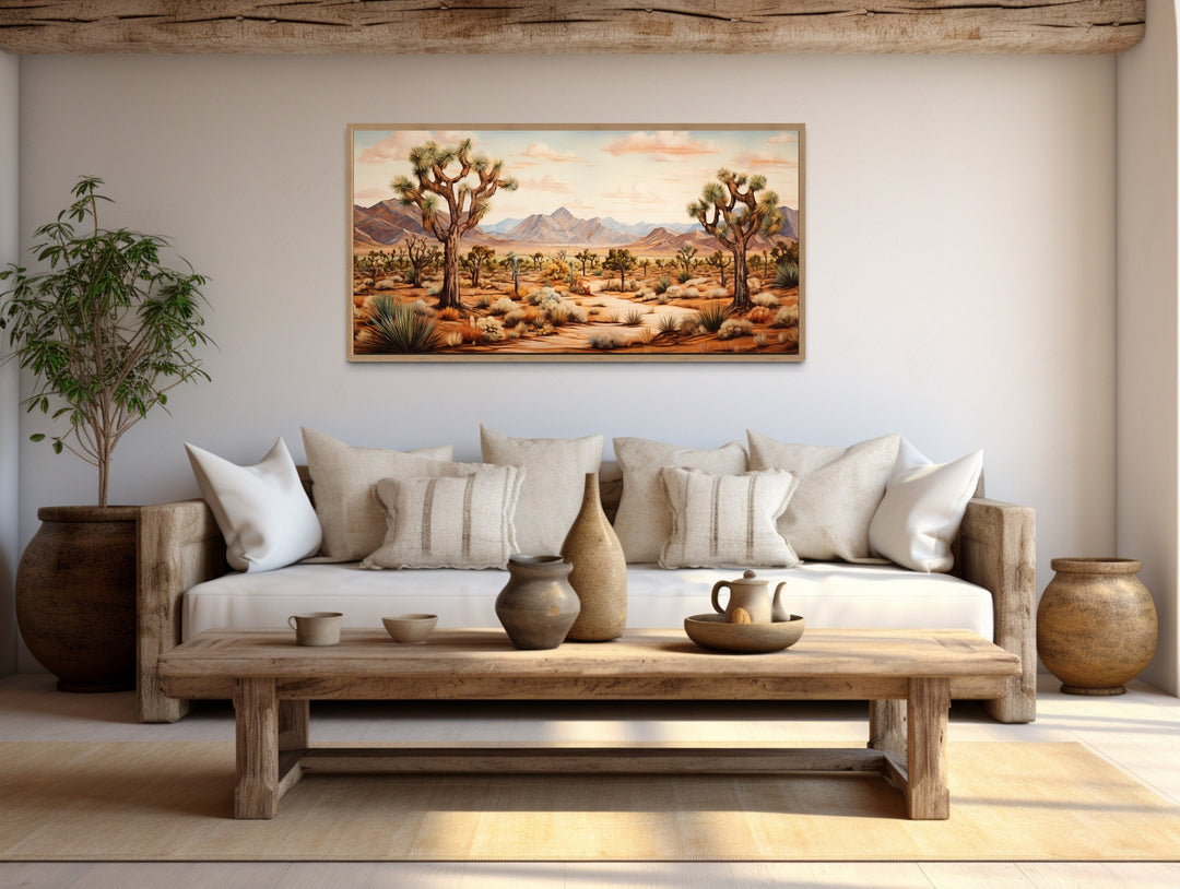 Joshua Trees Forest Framed Canvas Wall Art