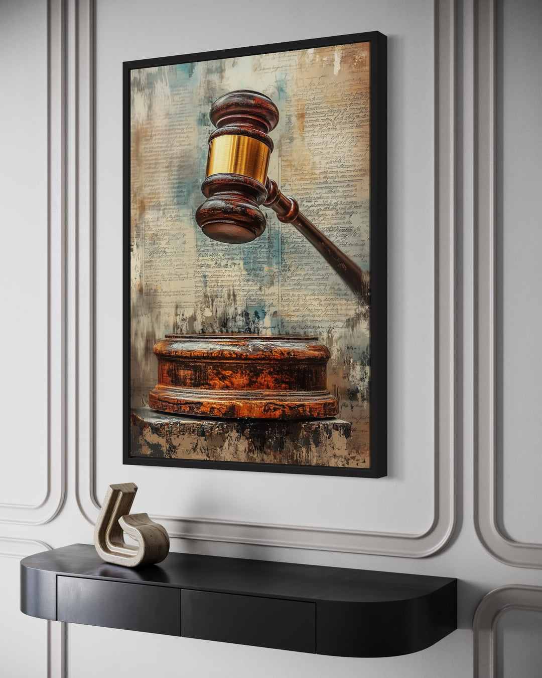 Judge's Gavel Law Office Framed Canvas Wall Decor