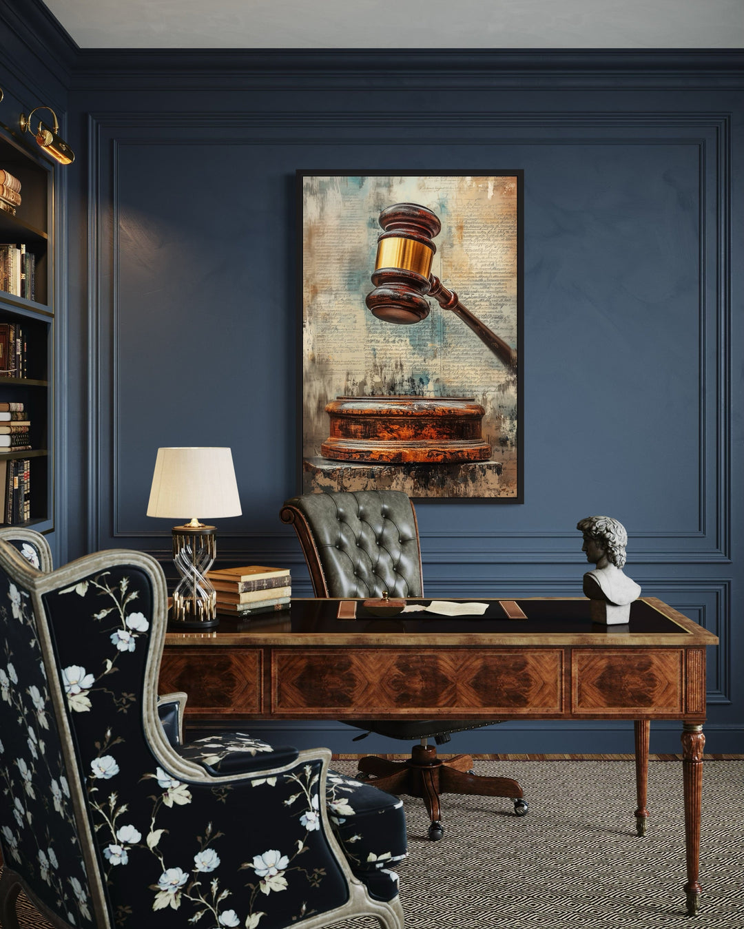 Judge's Gavel Law Office Framed Canvas Wall Decor