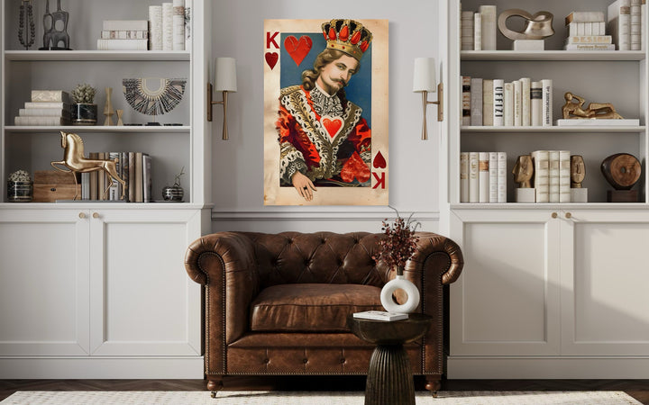 King Of Hearts Framed Canvas Wall Art