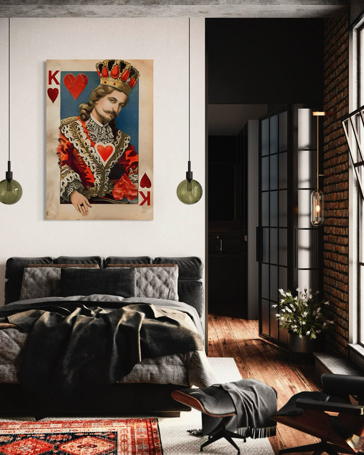 King Of Hearts Framed Canvas Wall Art