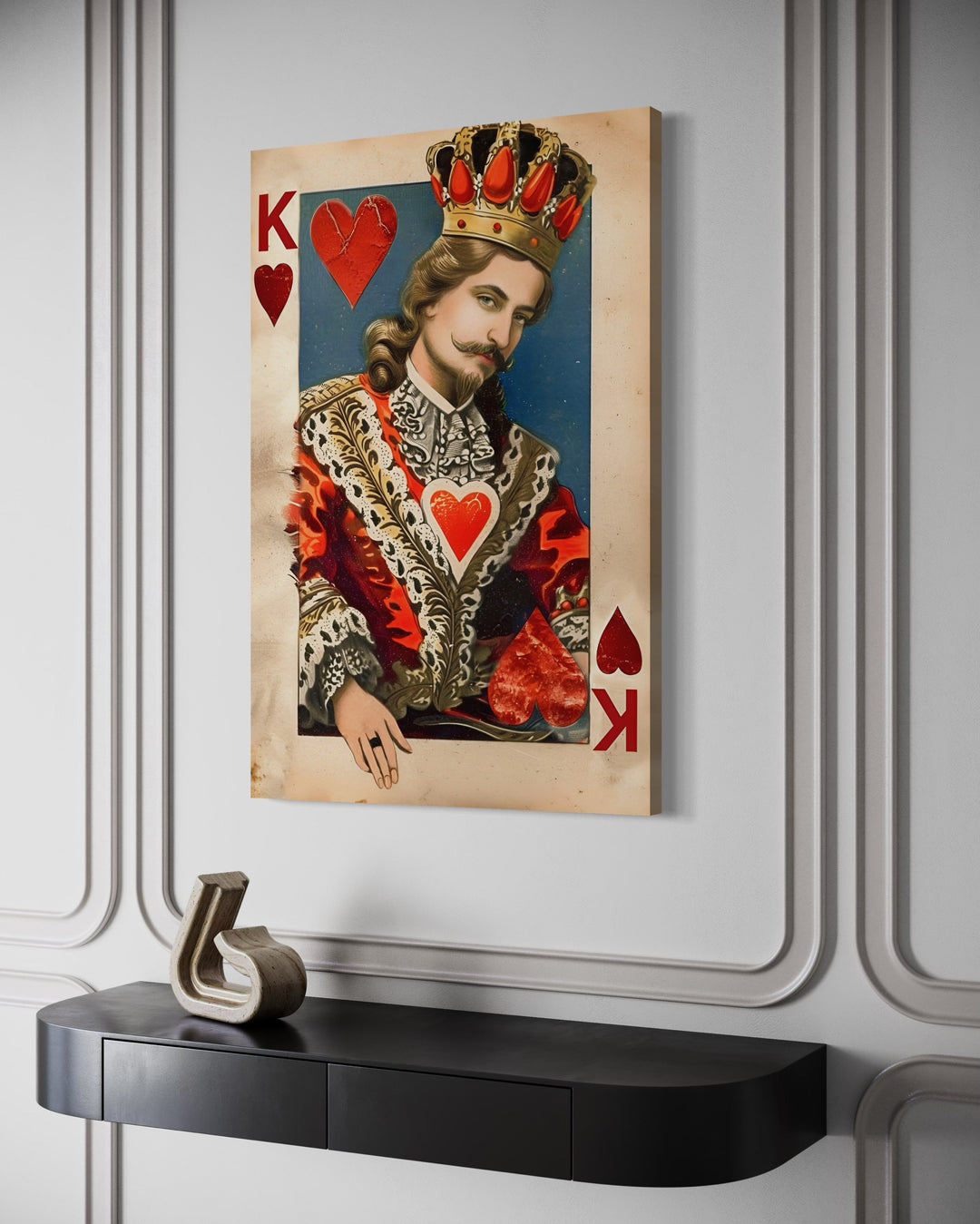 King Of Hearts Framed Canvas Wall Art