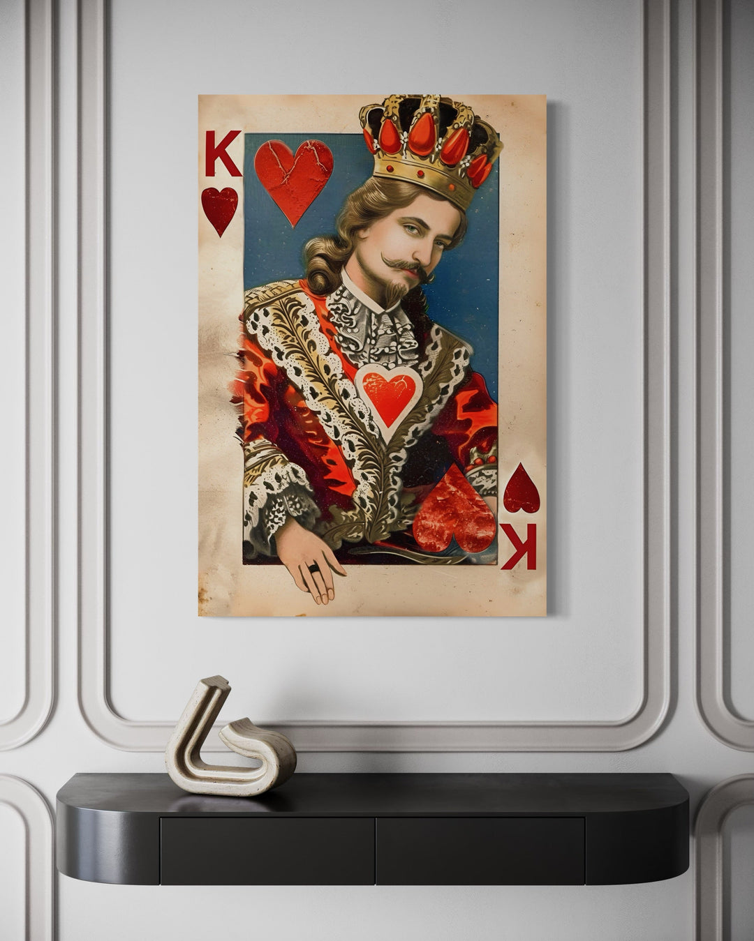 King Of Hearts Framed Canvas Wall Art