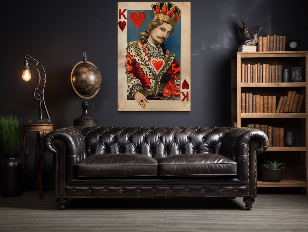 King Of Hearts Framed Canvas Wall Art