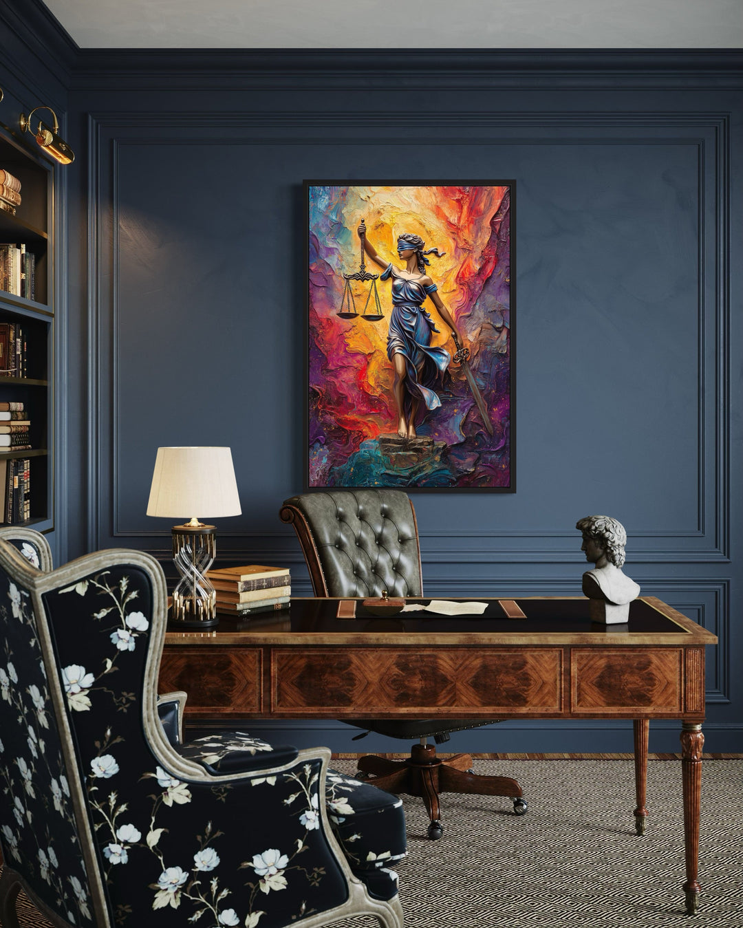 Lady Justice Colorful Abstract Wall Art - Vibrant Legal Themed Canvas Print