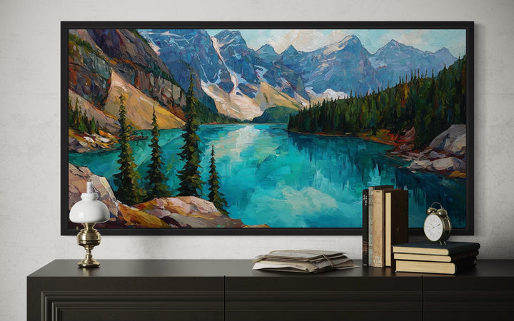 Lake Moraine Canadian Rockies Mountain Lake Canvas Wall Art