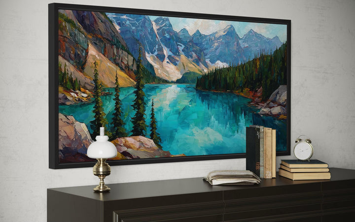 Lake Moraine Canadian Rockies Mountain Lake Canvas Wall Art