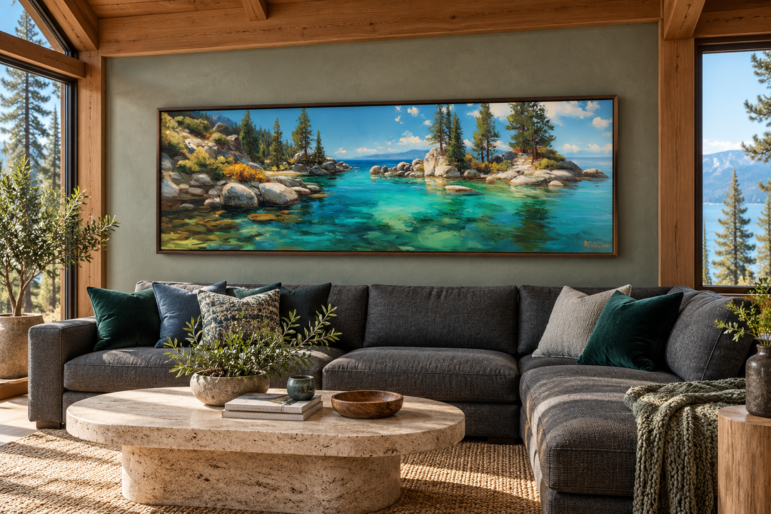 Lake Tahoe Long Horizontal Canvas Wall Art