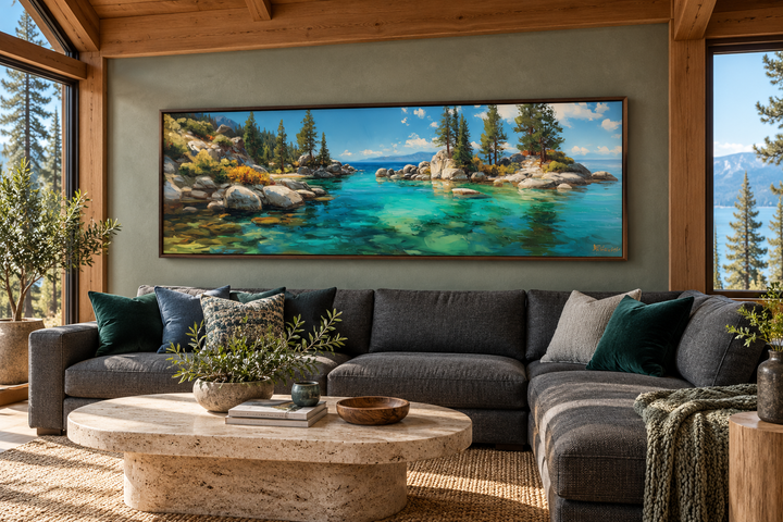 Lake Tahoe Long Horizontal Canvas Wall Art