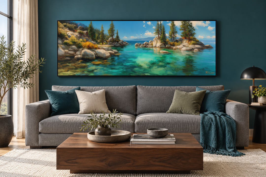 Lake Tahoe Long Horizontal Canvas Wall Art