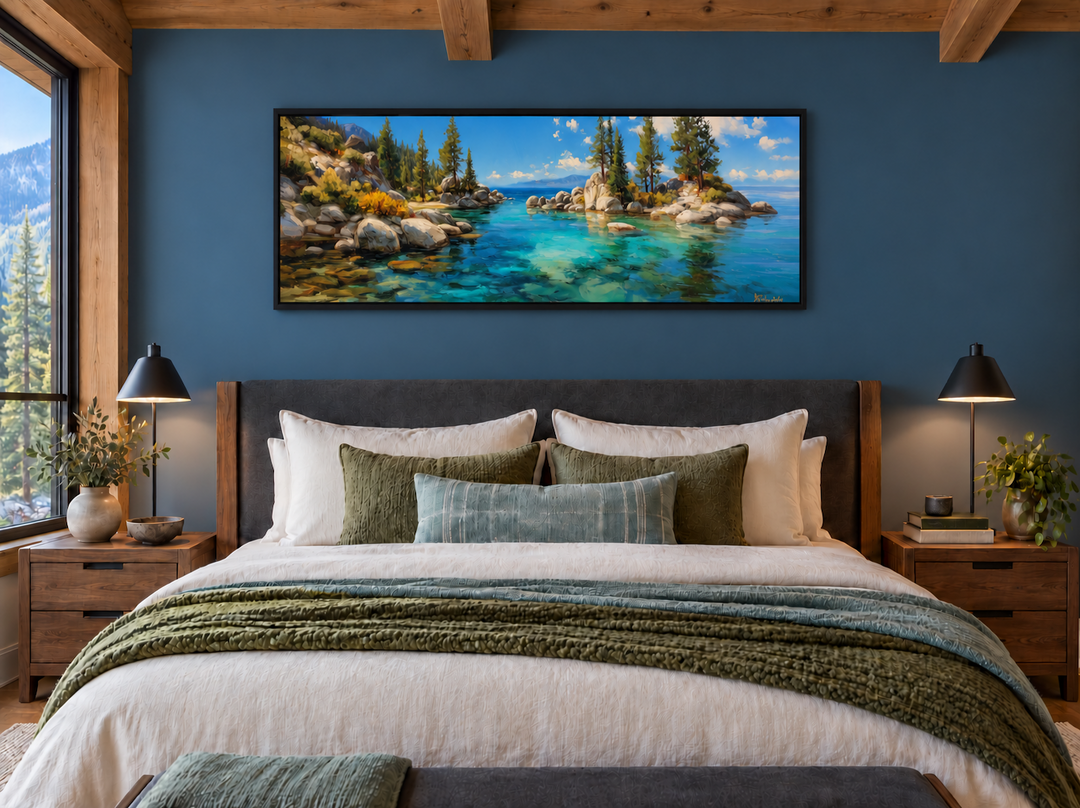 Lake Tahoe Long Horizontal Canvas Wall Art