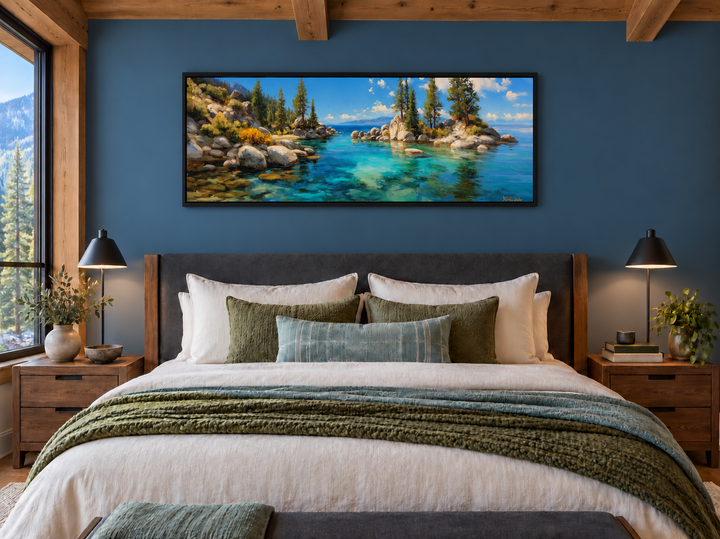 Lake Tahoe Long Horizontal Canvas Wall Art