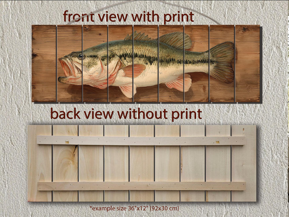Largemouth Bass Distressed Wood Wall Art For Fishing Cabin Decor