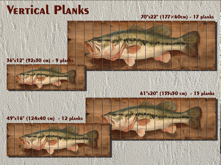 Largemouth Bass Distressed Wood Wall Art For Fishing Cabin Decor