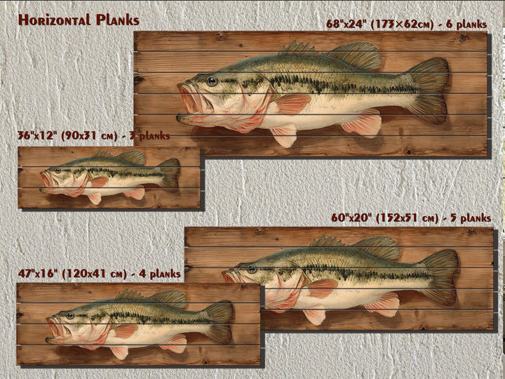 Largemouth Bass Distressed Wood Wall Art For Fishing Cabin Decor