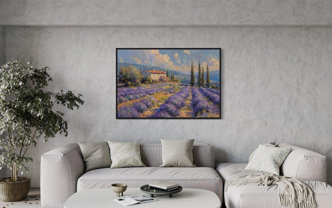 Lavender Fields of Provence France Framed Canvas Wall Art