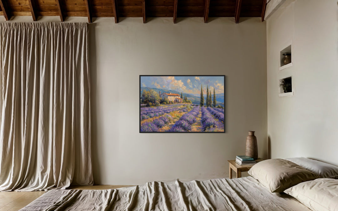 Lavender Fields of Provence France Framed Canvas Wall Art