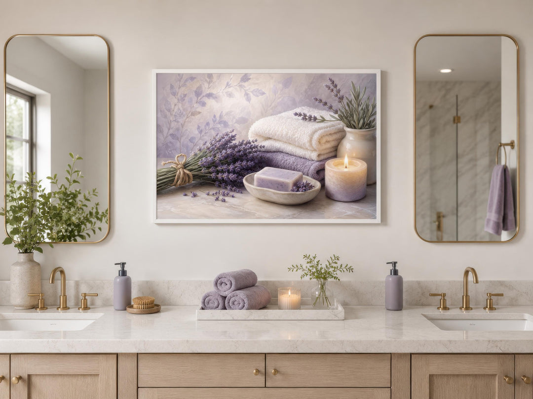 Lavender Spa Wall Art - Relaxing Bathroom Canvas Print | Calming Bath Decor
