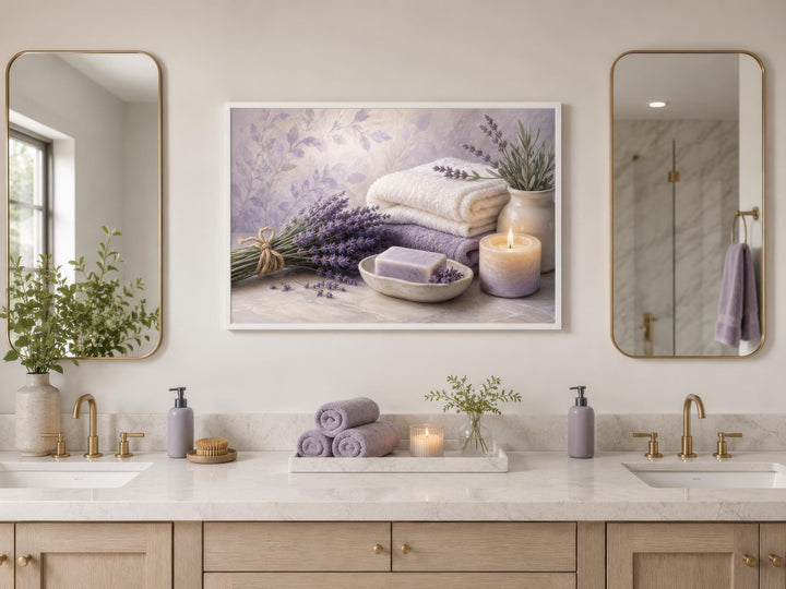 Lavender Spa Wall Art - Relaxing Bathroom Canvas Print | Calming Bath Decor