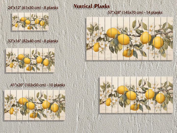 Lemon Tree Branch Distressed Wood Wall Art