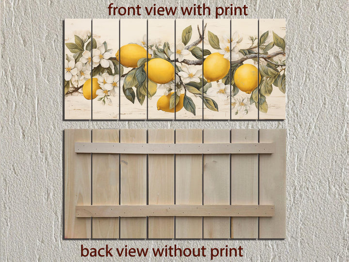 Lemon Tree Branch Distressed Wood Wall Art